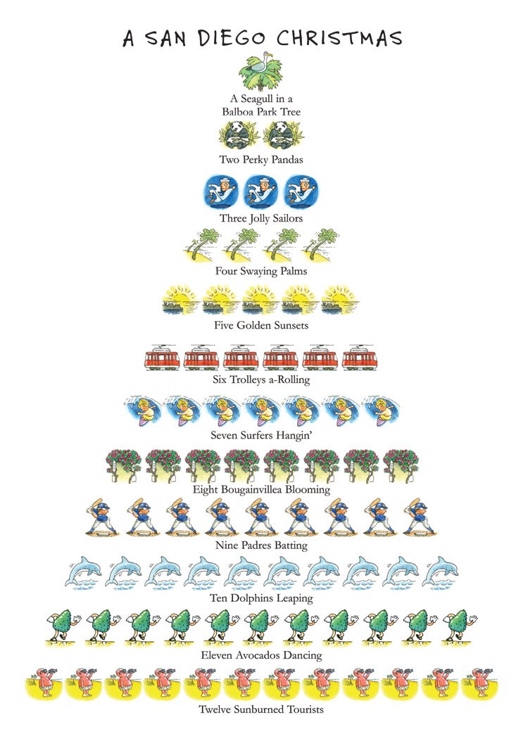 San Diego Christmas 12-Days Holiday Cards