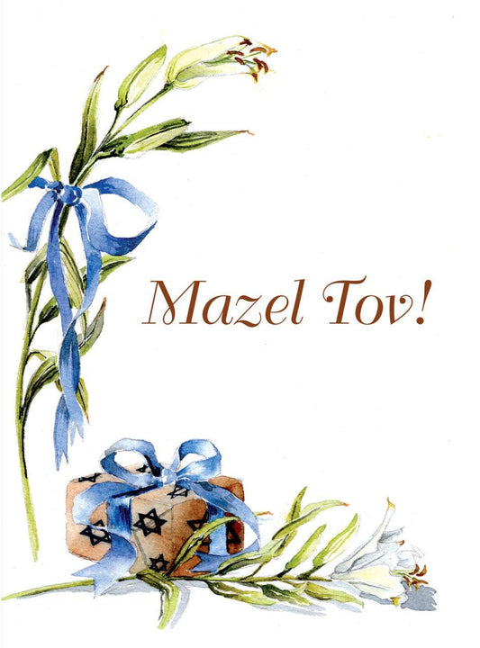 Two Lilies and a Gift Mazel Tov Card