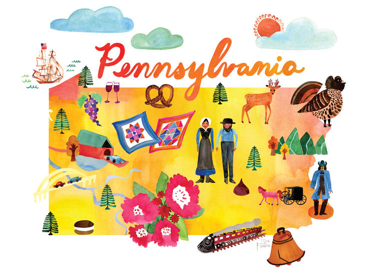 Watercolor USA: Pennsylvania Cards