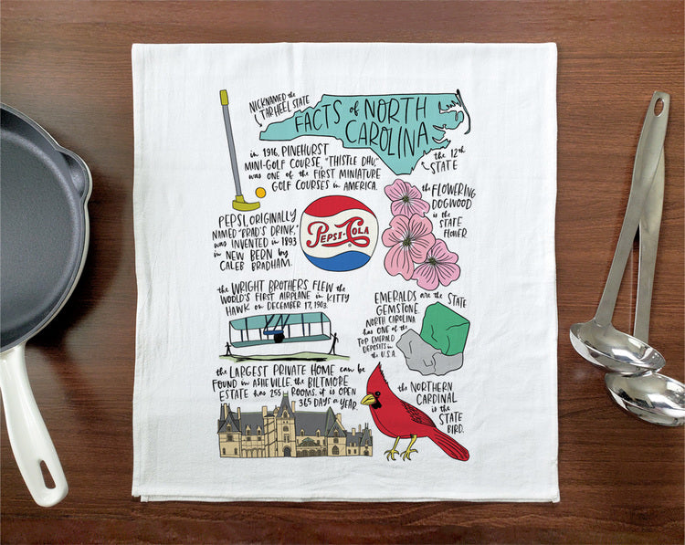 State Facts: North Carolina Tea Towel