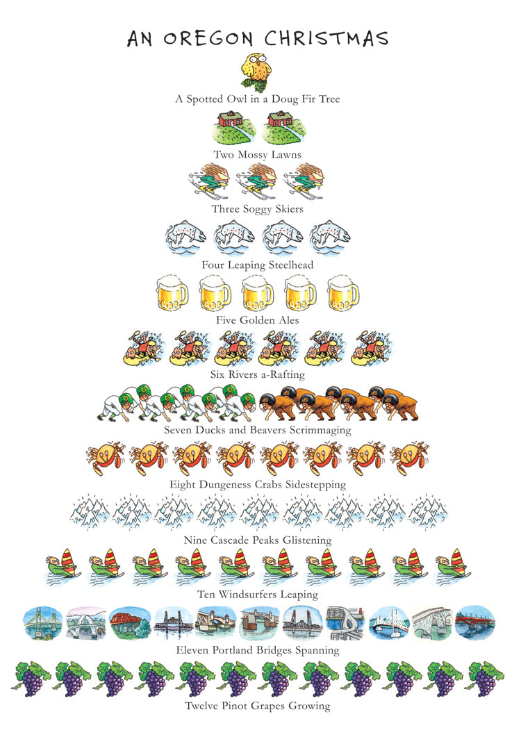 Oregon Christmas 12-Days Holiday Cards