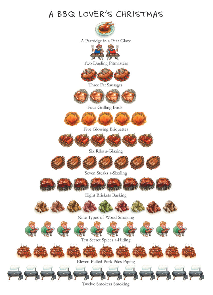 BBQ Lover's Christmas 12-Days Holiday Cards