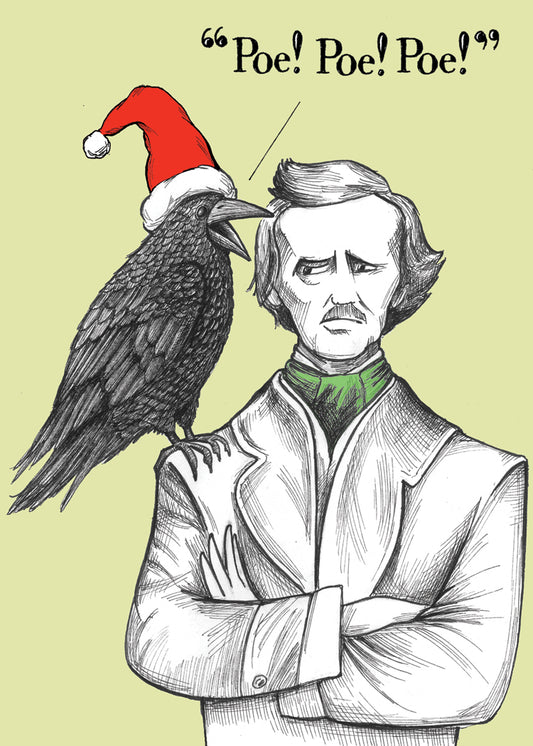 Poe, Poe, Poe Holiday Card