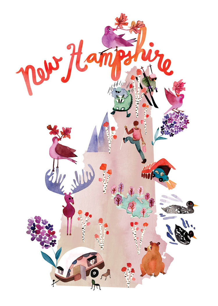 Watercolor USA: New Hampshire Card