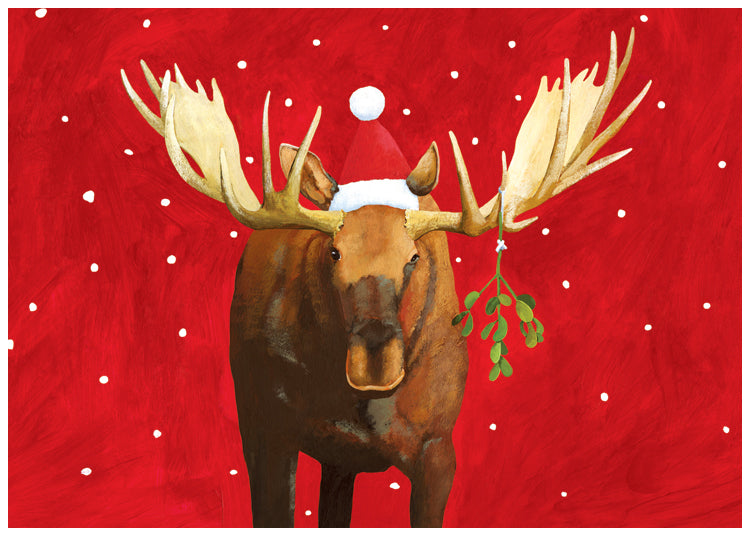 Mistletoe Moose Holiday Cards