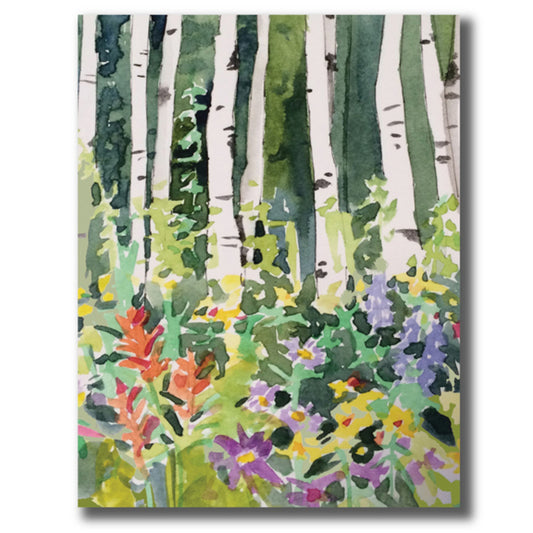 Aspens with Wildflowers Boxed Blank Note Cards