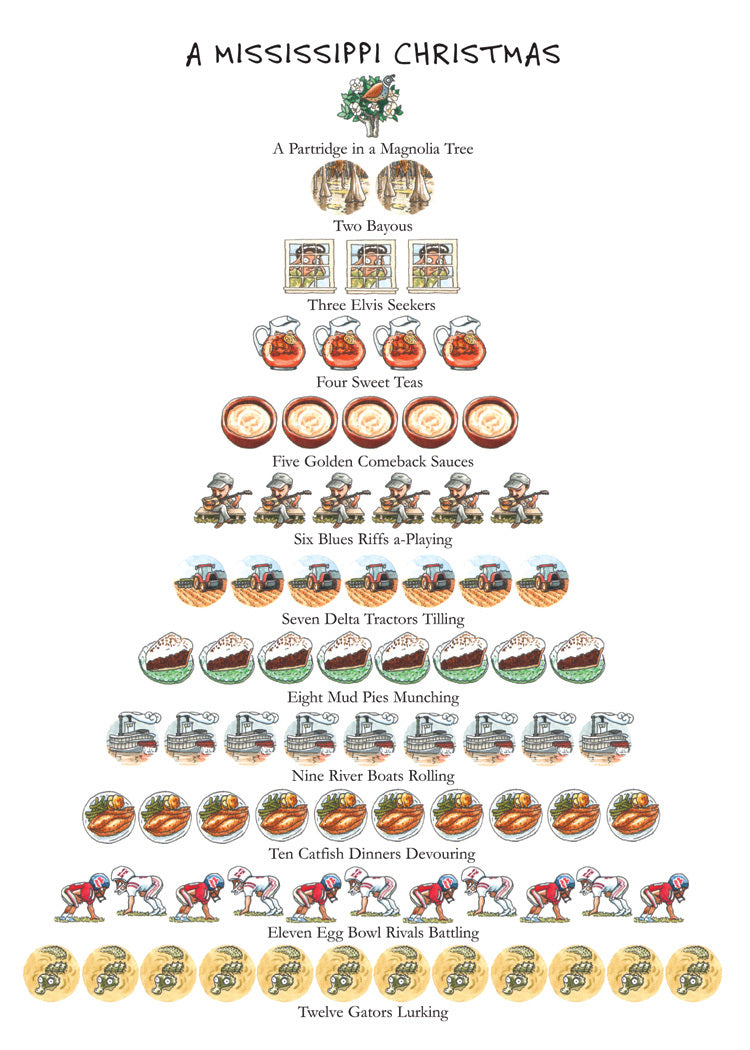 Mississippi Christmas 12-Days Holiday Cards