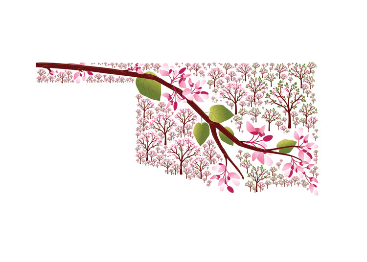 Oklahoma in Eastern Redbud Holiday Cards