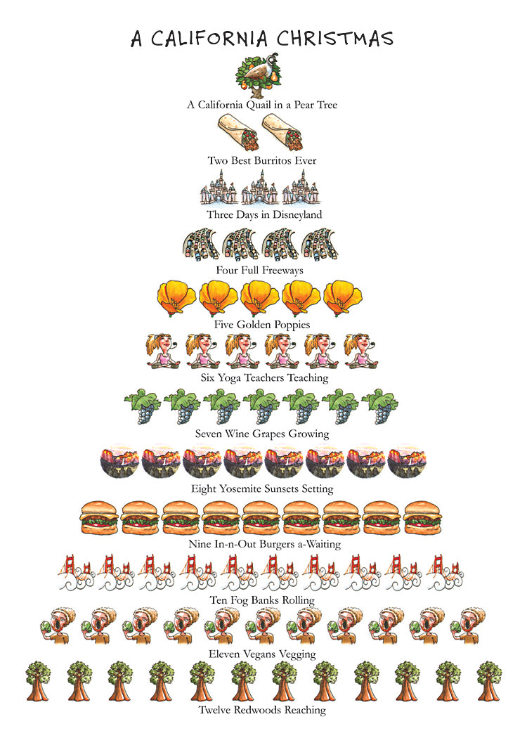 California Christmas 12-Days Holiday Cards