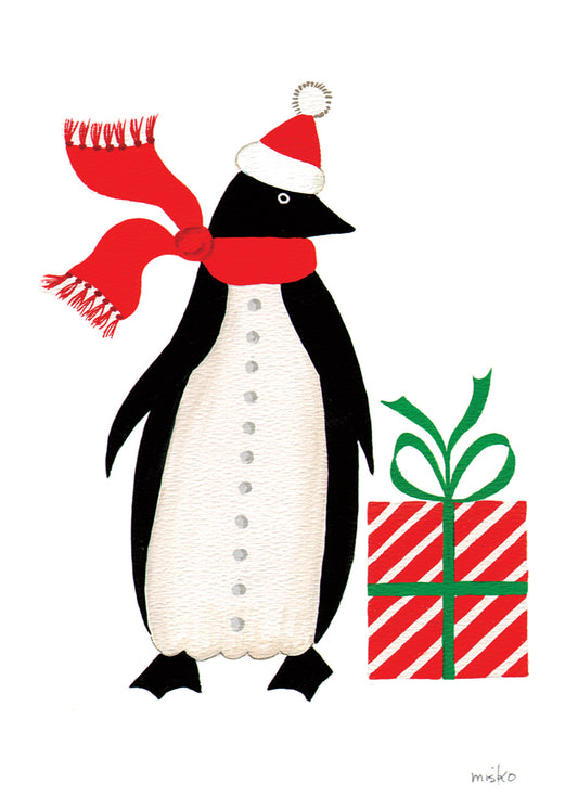 Penguin Present Holiday Card
