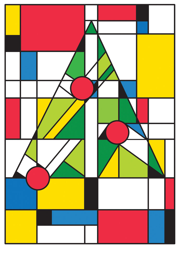Mondrian Tree Holiday Cards