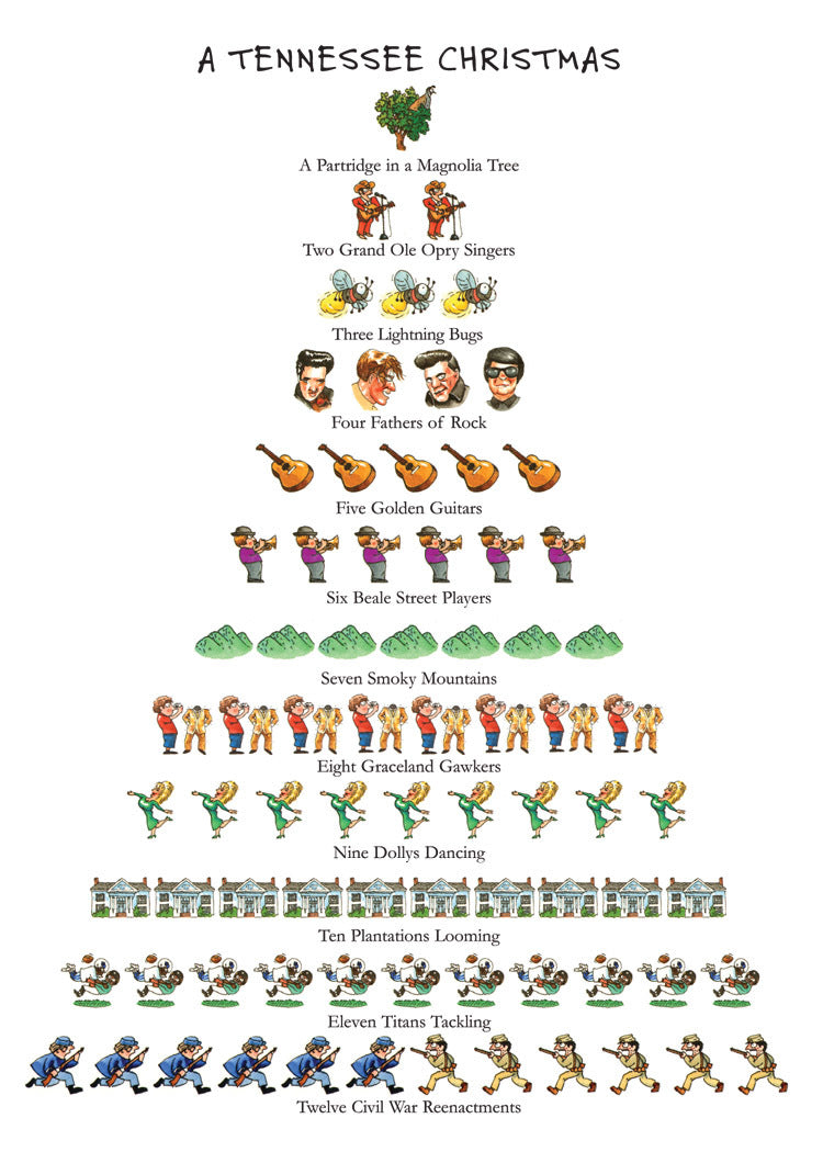 Tennessee Christmas 12-Days Holiday Cards