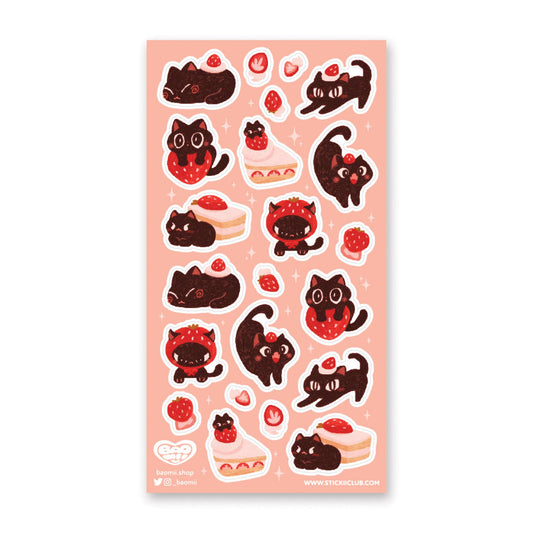 Strawberry Kitty Sticker Sheet