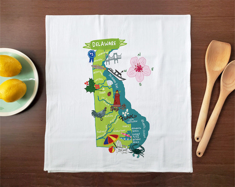 Hello: Delaware Tea Towel