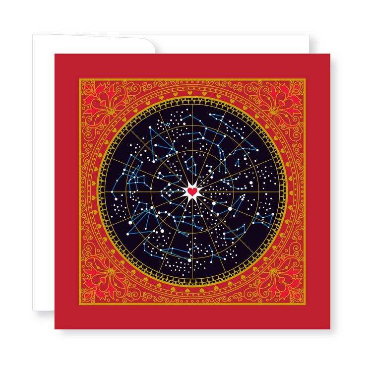 Square Star Map Valentine's Day Card