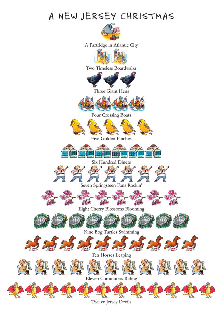 New Jersey Christmas 12-Days Holiday Cards