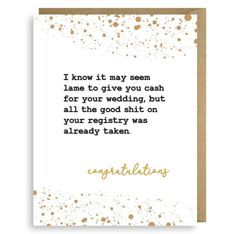 Cash Wedding Card