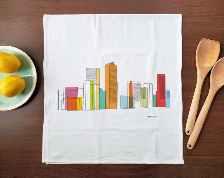 Denver Skyline Tea Towel