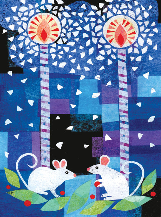 Mice Candles Holiday Card