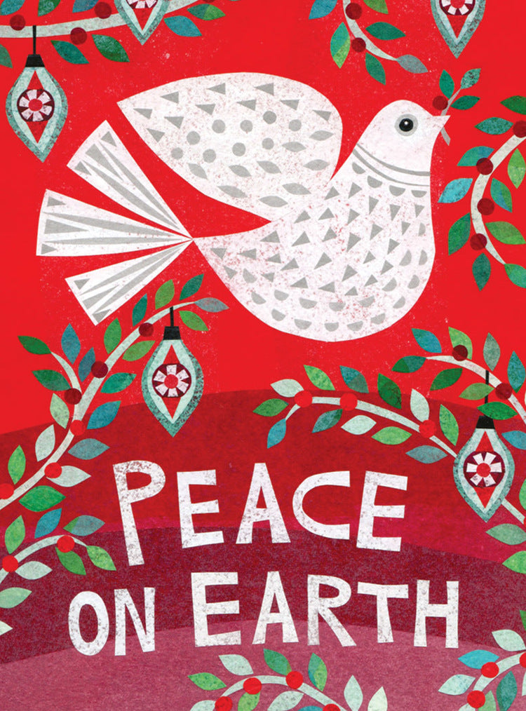 Red Peace Dove Holiday Cards