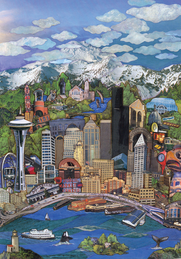 Seattle Cityscape Blank Cards