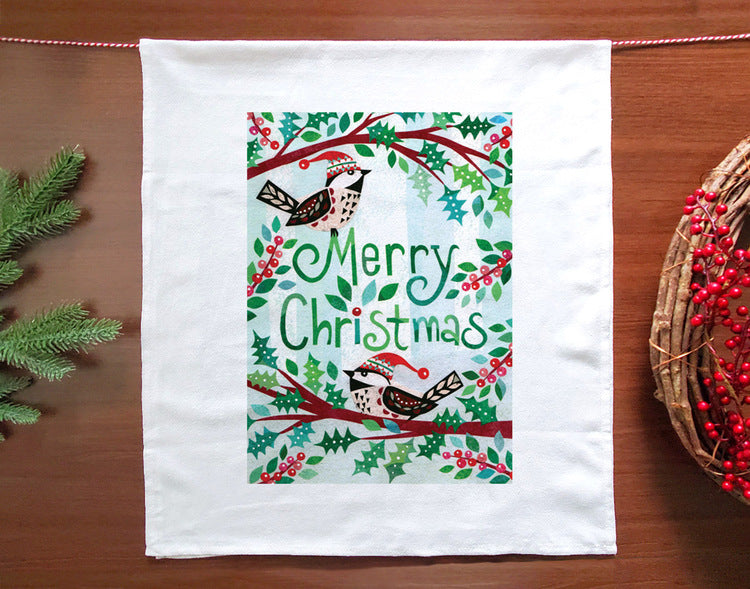 Chickadees Merry Holiday Towel