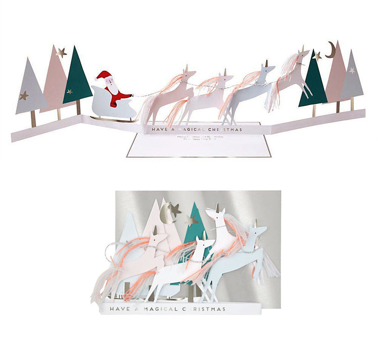 Unicorn Holiday Concertina Card