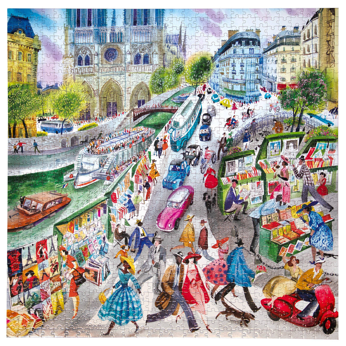 Paris Bookseller 1000 Piece Square Puzzle