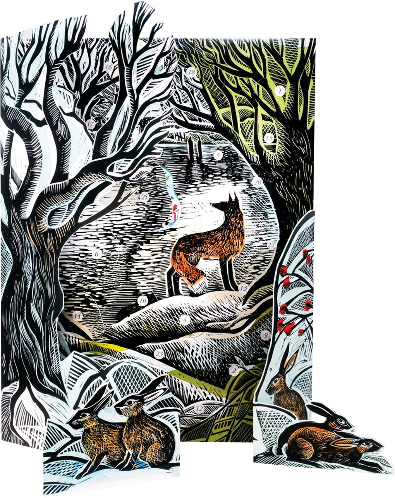 3D Pop-Up Midnight Fox Advent Calendar