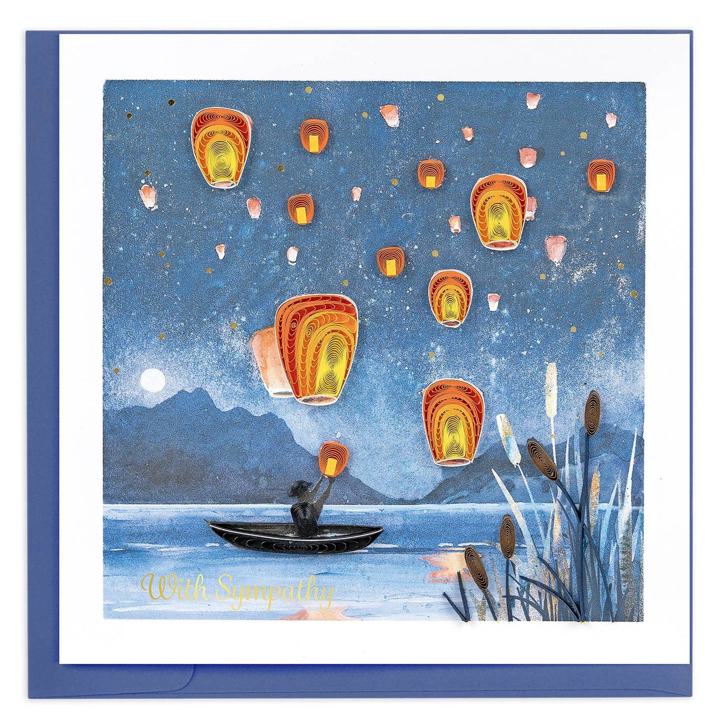 Quilled Lanterns Blank Card