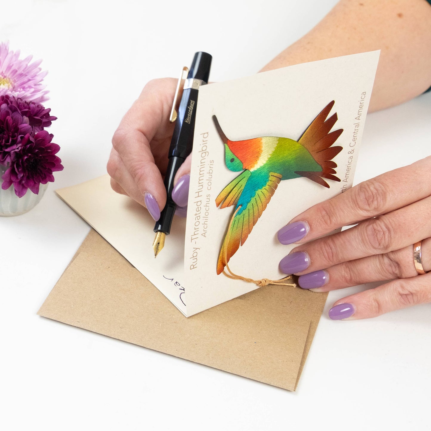 Ruby-Throated Hummingbird Ornament + Notecard