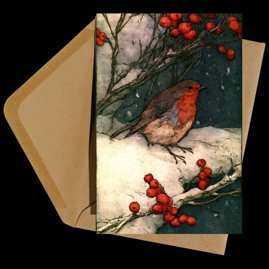 Yule Robin Holiday Card