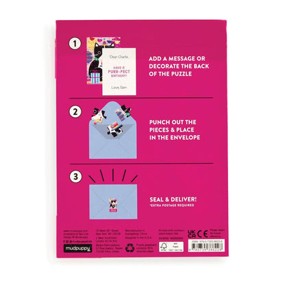 Purr-fect Cat Birthday Card Puzzle - 12pc