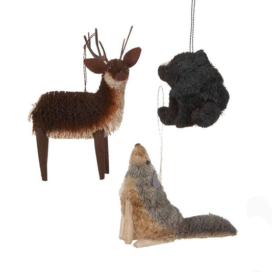 Forest Critter Wooden Ornament, Set of 3