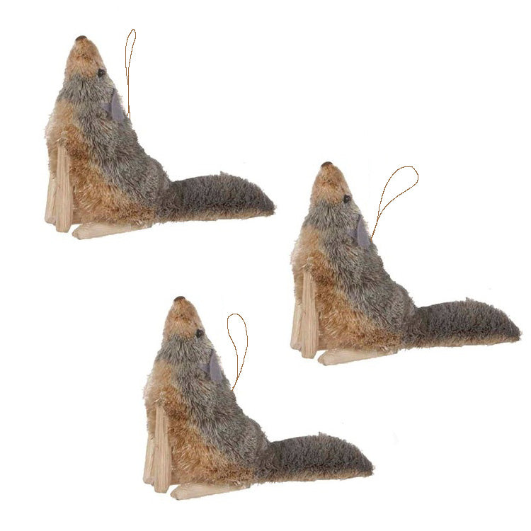 Wolf Wooden Ornament, Set of 3