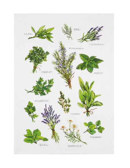 Field Guide to Herbs Tea Towel