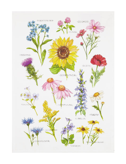Field Guide to Wildflowers Tea Towel