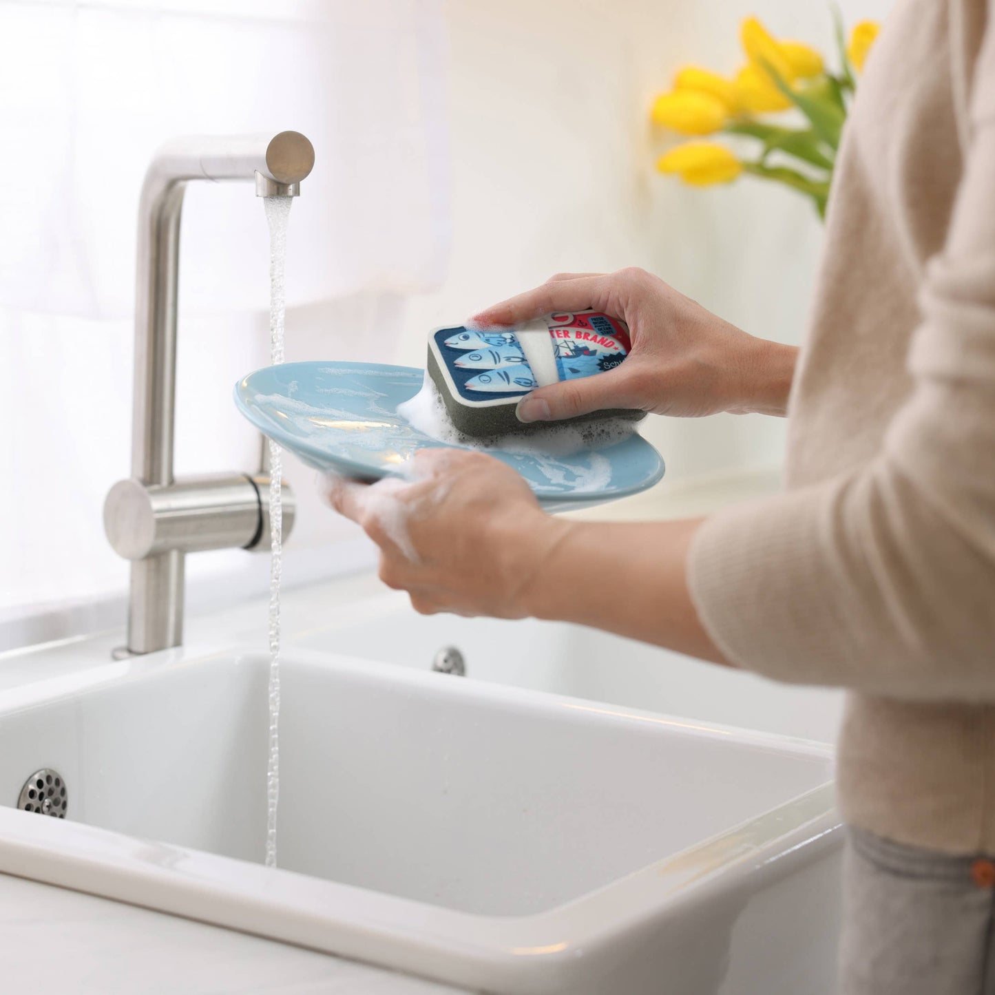 Tidy Tins Lather and Lure Sardine Kitchen Sponges, Set of 2