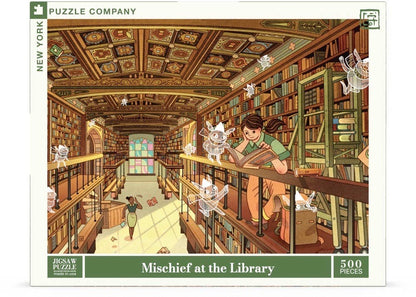 Mischief at the Library 500 Piece Puzzle