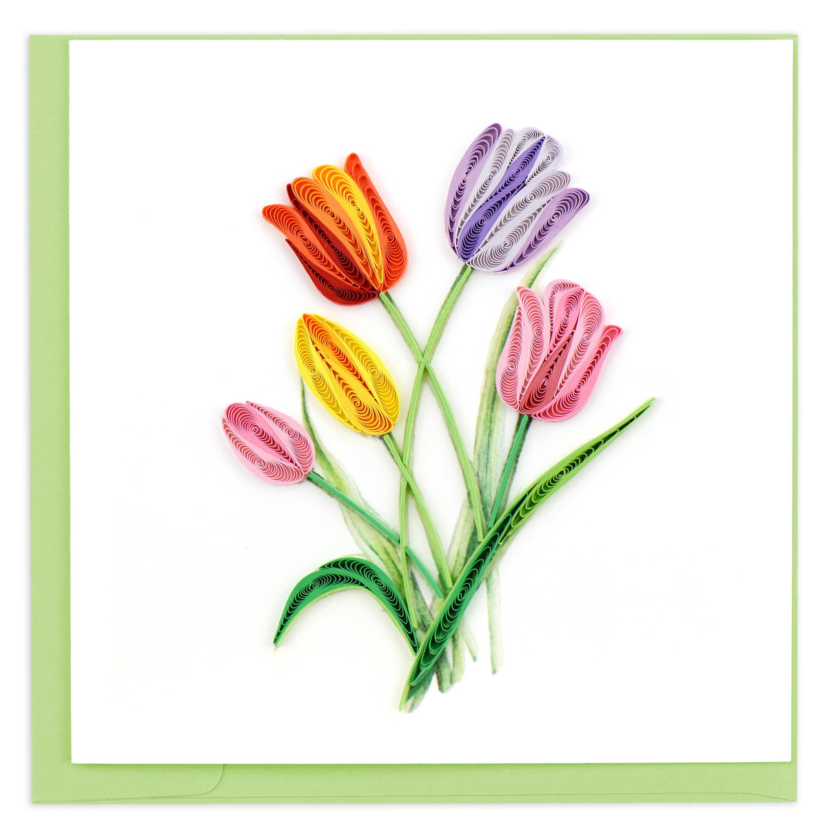 Quilled Colorful Tulips Card