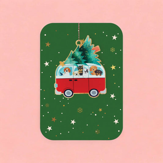 Doggy Christmas Ornament Holiday Card