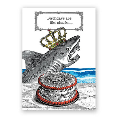Shark & Cake Birthday Card