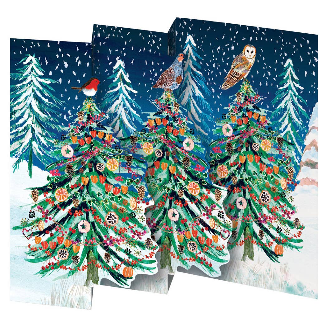 Winter's Song Trees Trifold Holiday Card