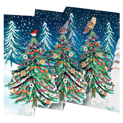Winter's Song Trees Trifold Holiday Card