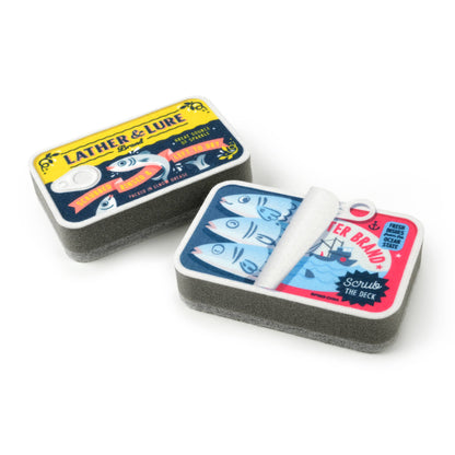 Tidy Tins Lather and Lure Sardine Kitchen Sponges, Set of 2