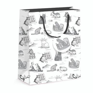 Cartoon Cats New Yorker Medium Gift Bag