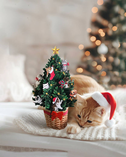 Meowy Christmas Tree Holiday Pop-Up Card
