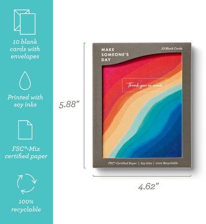 Make Someone's Day: Rivers of Rainbow Thank You Note Cards