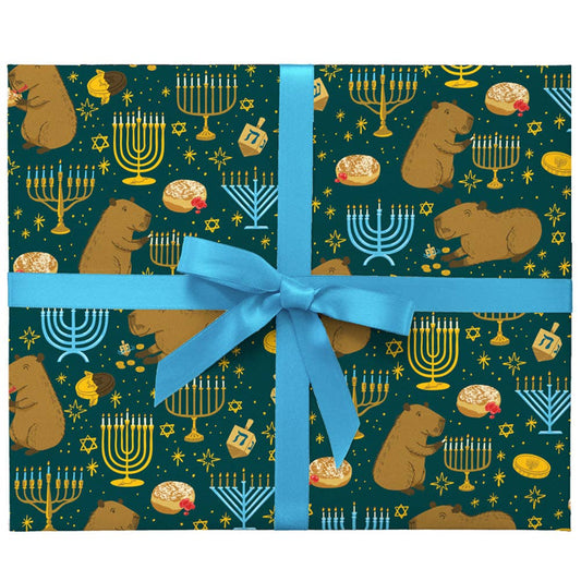 Capybara Hanukkah Gift Wrap, 2 Rolls