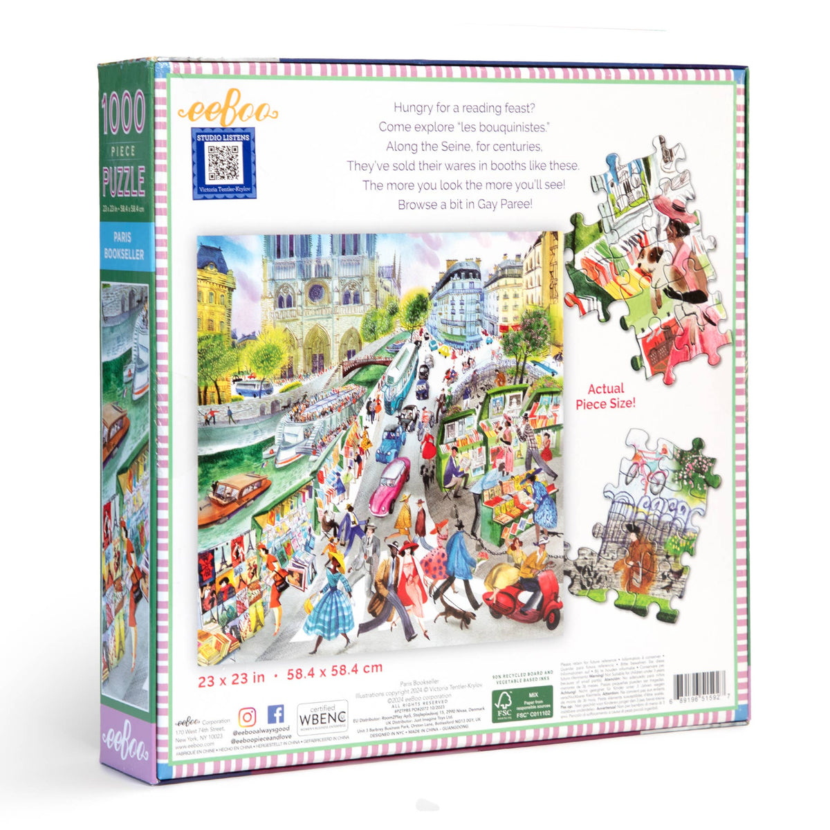Paris Bookseller 1000 Piece Square Puzzle